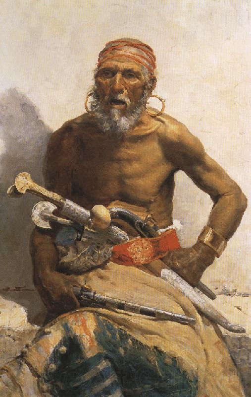 Mariano Fortuny y Marsal Arab Chief. Spain oil painting art